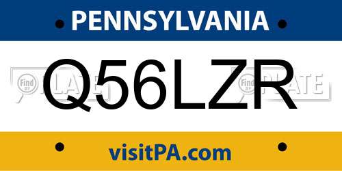 Q56LZR Pennsylvania License Plate
