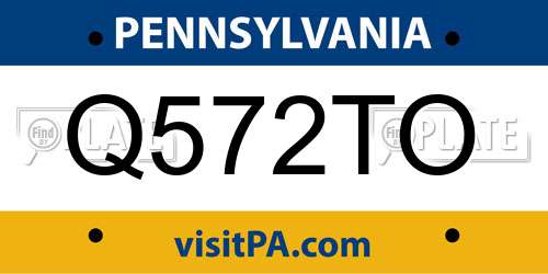 Q572TO Pennsylvania License Plate