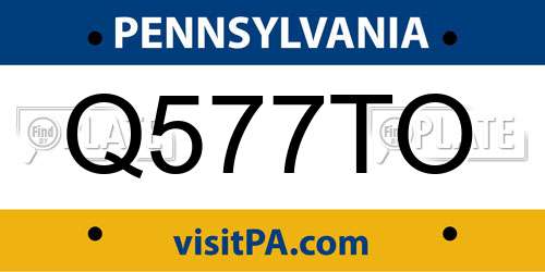 Q577TO Pennsylvania License Plate