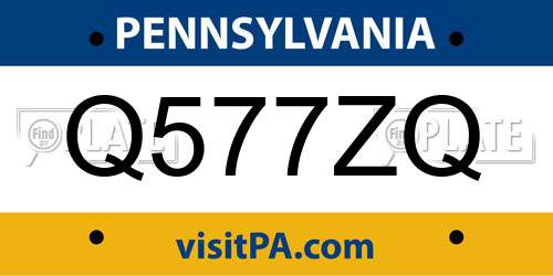 Q577ZQ Pennsylvania License Plate