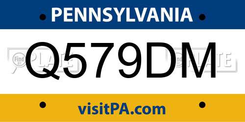 Q579DM Pennsylvania License Plate
