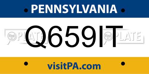 Q659IT Pennsylvania License Plate