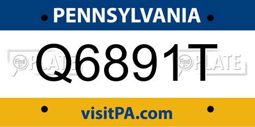 Q6891T Pennsylvania License Plate