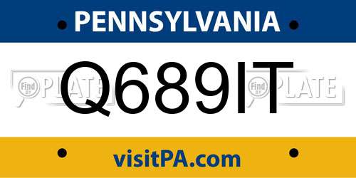 Q689IT Pennsylvania License Plate