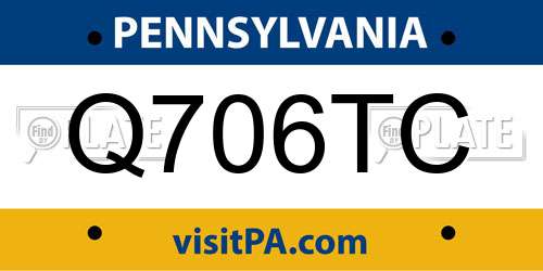 Q706TC Pennsylvania License Plate