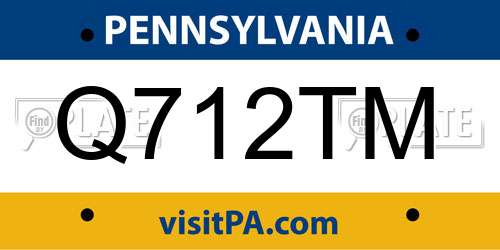 Q712TM Pennsylvania License Plate