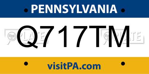 Q717TM Pennsylvania License Plate