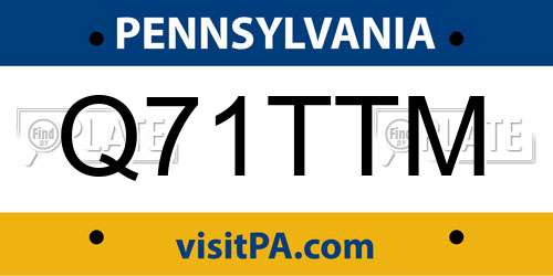 Q71TTM Pennsylvania License Plate