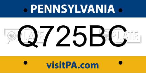 Q725BC Pennsylvania License Plate