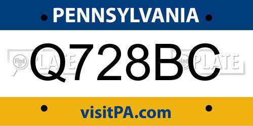 Q728BC Pennsylvania License Plate