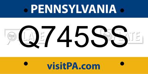 Q745SS Pennsylvania License Plate