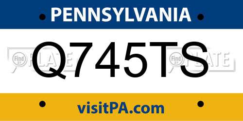Q745TS Pennsylvania License Plate