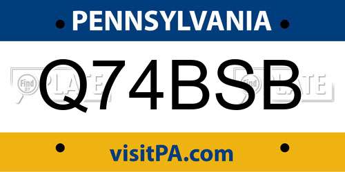 Q74BSB Pennsylvania License Plate