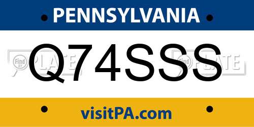 Q74SSS Pennsylvania License Plate