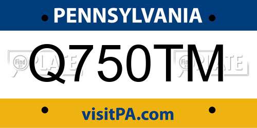 Q750TM Pennsylvania License Plate