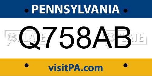 Q758AB Pennsylvania License Plate
