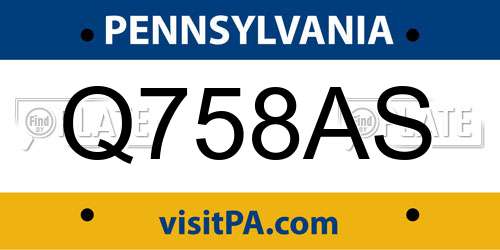 Q758AS Pennsylvania License Plate