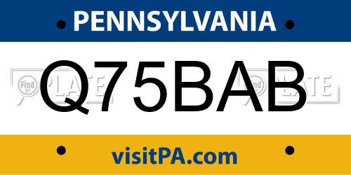 Q75BAB Pennsylvania License Plate