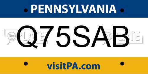 Q75SAB Pennsylvania License Plate