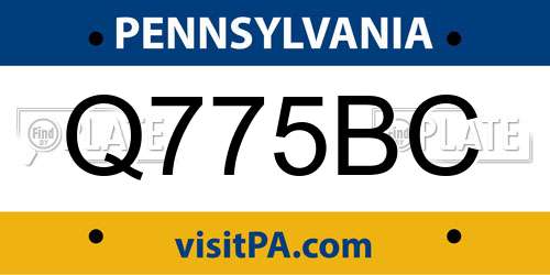 Q775BC Pennsylvania License Plate