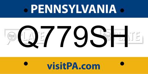 Q779SH Pennsylvania License Plate