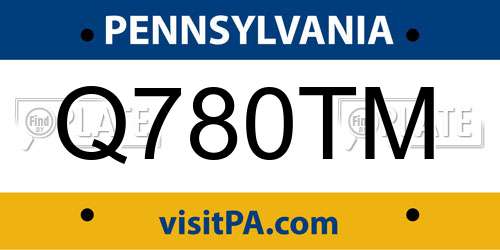 Q780TM Pennsylvania License Plate