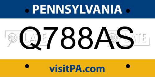 Q788AS Pennsylvania License Plate