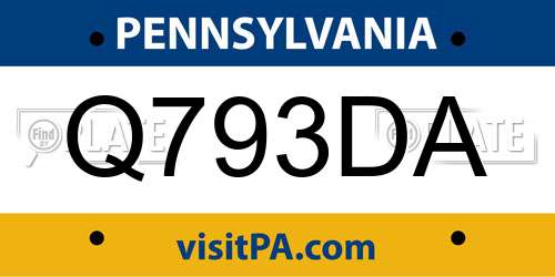 Q793DA Pennsylvania License Plate