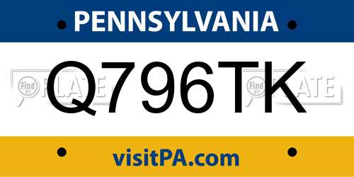 Q796TK Pennsylvania License Plate