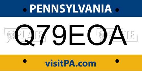 Q79EOA Pennsylvania License Plate