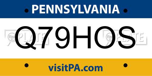 Q79HOS Pennsylvania License Plate