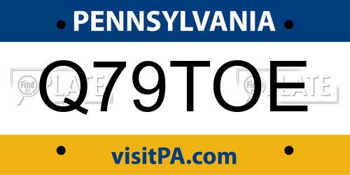 Q79TOE Pennsylvania License Plate