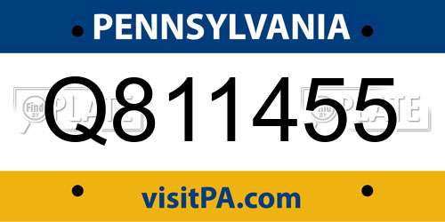 Q811455 Pennsylvania License Plate