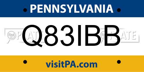 Q83IBB Pennsylvania License Plate