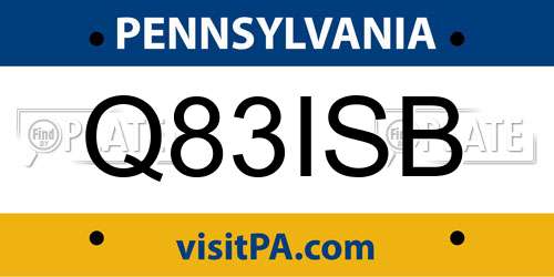 Q83ISB Pennsylvania License Plate
