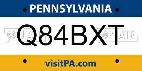 Q84BXT Pennsylvania License Plate