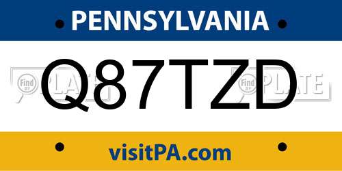 Q87TZD Pennsylvania License Plate