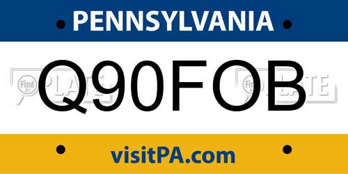 Q90FOB Pennsylvania License Plate