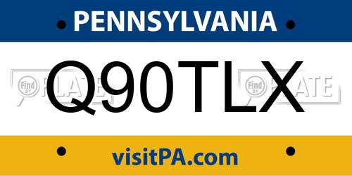 Q90TLX Pennsylvania License Plate