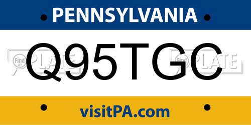Q95TGC Pennsylvania License Plate