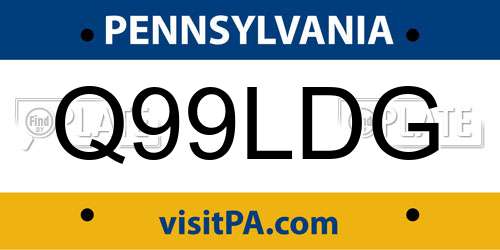Q99LDG Pennsylvania License Plate