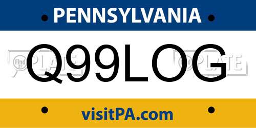 Q99LOG Pennsylvania License Plate