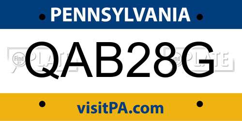 QAB28G Pennsylvania License Plate