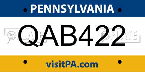 QAB422 Pennsylvania License Plate
