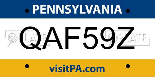 QAF59Z Pennsylvania License Plate