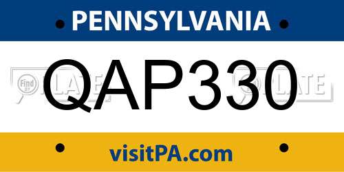 QAP330 Pennsylvania License Plate