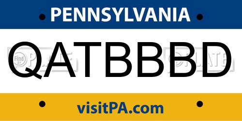 QATBBBD Pennsylvania License Plate