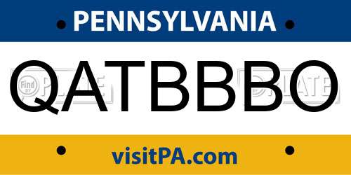 QATBBBO Pennsylvania License Plate