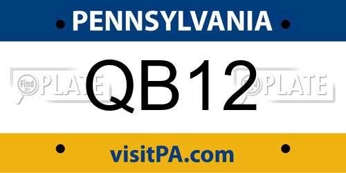 QB12 Pennsylvania License Plate