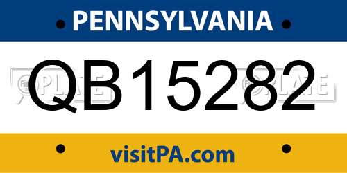 QB15282 Pennsylvania License Plate
